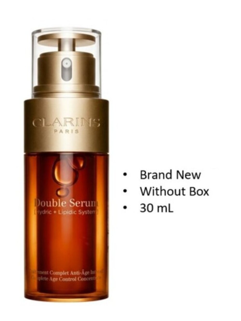 Clarins Double Serum Anti Age, Complete Age Control Concentrate,  oz, Not in Box